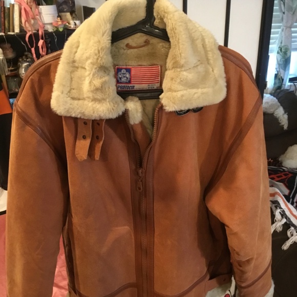 Pan United Protocol Leather suede fur bomber jacket M made in the USA - Picture 9 of 17